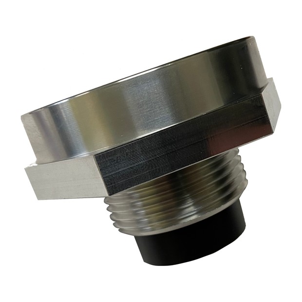 CCF-908 1.25 inch NPT adapter, a hex-bodied reducer with the black guide cone below the threads
