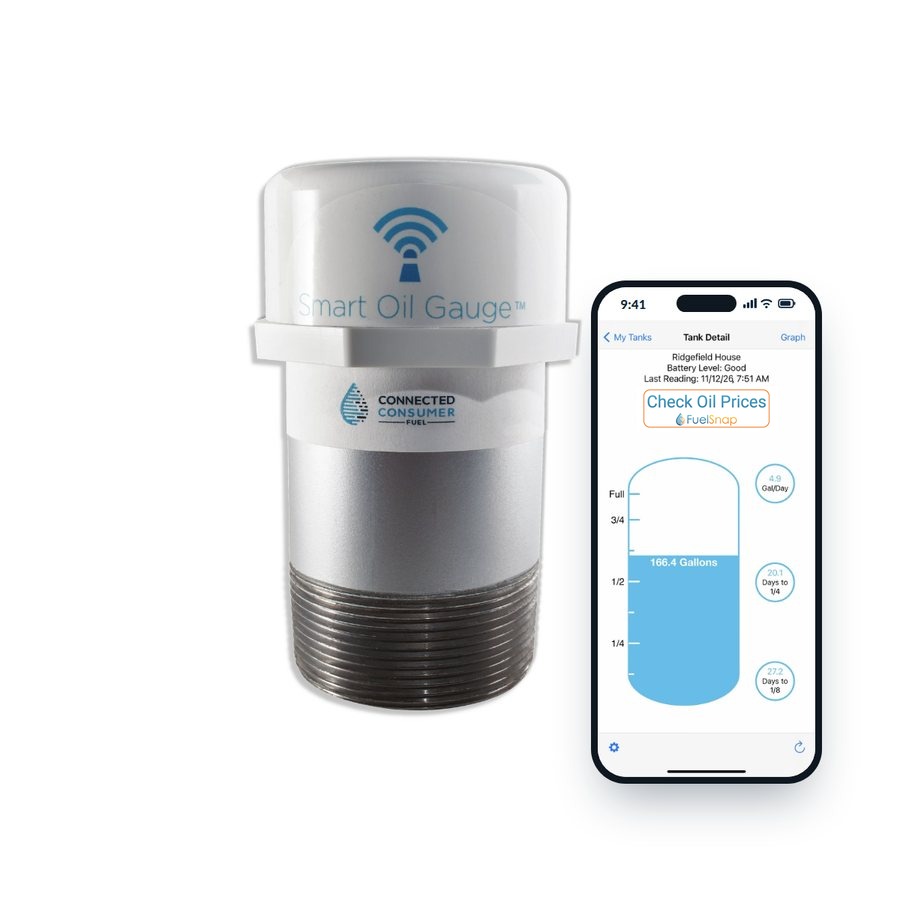 Smart Oil Gauge with the app on a phone