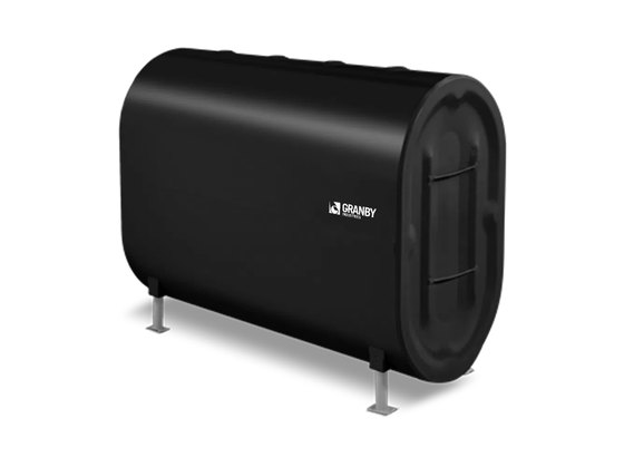 A black steel heating oil tank